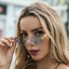 Load image into Gallery viewer, Vintage Rimless Square Sunglasses Women Men  Brand Designer Popular Travel Driving Metal Leopard Head Sun Glasses UV400