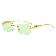 Load image into Gallery viewer, Vintage Rimless Square Sunglasses Women Men  Brand Designer Popular Travel Driving Metal Leopard Head Sun Glasses UV400