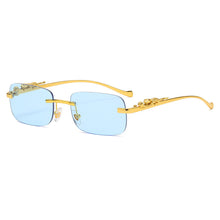 Load image into Gallery viewer, Vintage Rimless Square Sunglasses Women Men  Brand Designer Popular Travel Driving Metal Leopard Head Sun Glasses UV400