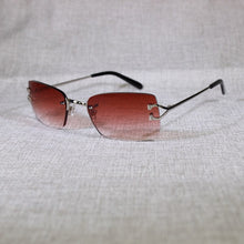 Load image into Gallery viewer, Vintage Rimless Sunglasses Men Metal Frame Clear Glasses Frame Square Shades for Women Summer Club Oculos Eyewear