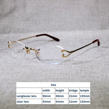 Load image into Gallery viewer, Vintage Rimless Sunglasses Men Metal Frame Clear Glasses Frame Square Shades for Women Summer Club Oculos Eyewear