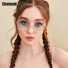 Load image into Gallery viewer, Vintage Rimless Sunglasses Women 2023 Clouds Steampunk Sunglasses Men Frameless Glasses Lightning Pendant Shades UV400 Oculos