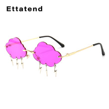 Load image into Gallery viewer, Vintage Rimless Sunglasses Women 2023 Clouds Steampunk Sunglasses Men Frameless Glasses Lightning Pendant Shades UV400 Oculos
