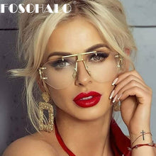 Load image into Gallery viewer, Vintage Rimless Sunglasses Women 2023 Pilot Steampunk Sunglasses Classic Eyeglasses Men Clear Lens Vintage Retro Punk Shades