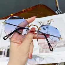 Load image into Gallery viewer, Vintage Rimless Sunglasses Women Brand Designer Gradient Sun Glasses Female Cutting Lens Retro Ladies Eyeglasses