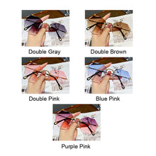 Load image into Gallery viewer, Vintage Rimless Sunglasses Women Brand Designer Gradient Sun Glasses Female Cutting Lens Retro Ladies Eyeglasses