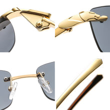 Load image into Gallery viewer, Vintage Rimless Sunglasses Women  Rectangle Cheetah Metal Sun Glasses Male Brand Small Frame Retro Oculos De Sol