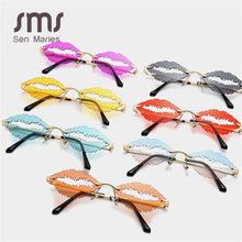 Load image into Gallery viewer, Vintage Rimless Sunglasses Women Men 2023  Lip Shape Glasses Steampunk Sun Glasses Shades Glasses UV400 Oculos Men