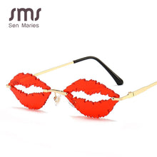 Load image into Gallery viewer, Vintage Rimless Sunglasses Women Men 2023  Lip Shape Glasses Steampunk Sun Glasses Shades Glasses UV400 Oculos Men