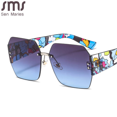 Vintage Rimless Sunglasses Women Men Retro Sun Glasses Women Square Eyeglasses Oversized Shades Eyewear Small Shades UV400