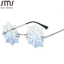 Load image into Gallery viewer, Vintage Rimless Sunglasses Women Men Snowflake Shape Retro Brand Designer Sun Glasses Female Male Eyewear Round Oculos De Sol
