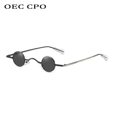 Vintage Rock Punk Man Sunglasses Classic Small Round Sunglasses Women Wide Bridge Metal Frame Black lens Eyewear Driving очки