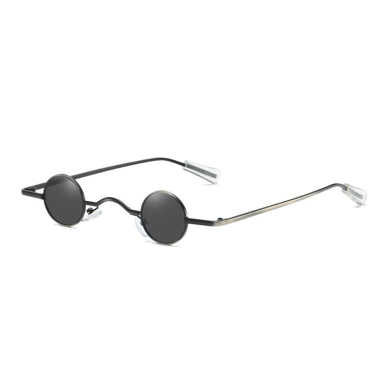 Vintage Rock Punk Man Sunglasses Classic Small Round Sunglasses Women Wide Bridge Metal Frame Black lens Eyewear Driving очки