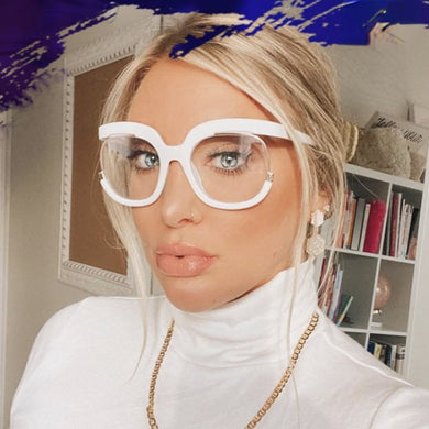 Vintage Round Cat Eye Anti-blue Light Eyeglasses For Women Brand Print Computer Glasses Frame Female Elegant Shades