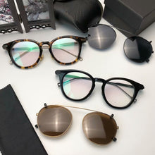 Load image into Gallery viewer, Vintage Round Clip-On Sunglasses Acetate Optical  Men Women Spectacle Polarized Clip Sun Glasses UV Protection oculos
