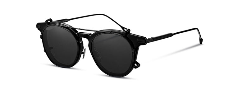 Vintage Round Clip-On Sunglasses Acetate Optical  Men Women Spectacle Polarized Clip Sun Glasses UV Protection oculos