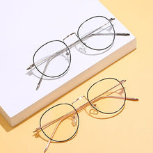Load image into Gallery viewer, Vintage Round Computer Men Glasses Women Metal Optical Small Eyeglasses Frames  Anti-blue Light Clear Eyewear