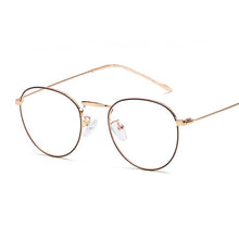 Load image into Gallery viewer, Vintage Round Computer Men Glasses Women Metal Optical Small Eyeglasses Frames  Anti-blue Light Clear Eyewear