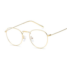 Load image into Gallery viewer, Vintage Round Computer Men Glasses Women Metal Optical Small Eyeglasses Frames  Anti-blue Light Clear Eyewear