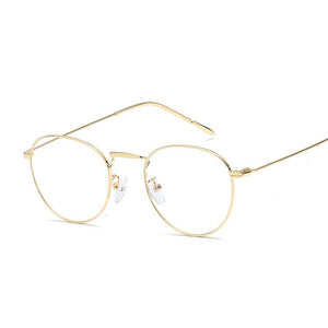 Vintage Round Computer Men Glasses Women Metal Optical Small Eyeglasses Frames  Anti-blue Light Clear Eyewear
