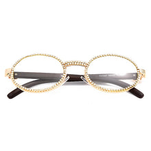 Load image into Gallery viewer, Vintage Round Diamond Sunglasses Men 2023  Women Oval Crystal Wood Punk Glasses Eyewear UV400 Gafas de sol
