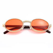 Load image into Gallery viewer, Vintage Round Diamond Sunglasses Men 2023  Women Oval Crystal Wood Punk Glasses Eyewear UV400 Gafas de sol