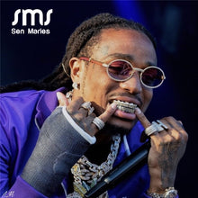 Load image into Gallery viewer, Vintage Round Diamond Sunglasses Men 2023  Women Oval Crystal Wood Punk Glasses Eyewear UV400 Gafas de sol