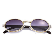 Load image into Gallery viewer, Vintage Round Diamond Sunglasses Men 2023  Women Oval Crystal Wood Punk Glasses Eyewear UV400 Gafas de sol
