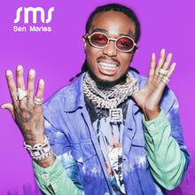 Load image into Gallery viewer, Vintage Round Diamond Sunglasses Men 2023  Women Oval Crystal Wood Punk Glasses Eyewear UV400 Gafas de sol