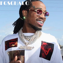 Load image into Gallery viewer, Vintage Round Diamond Sunglasses Men Classic  Women Oval Crystal Wood Punk Glasses Eyewear Shades Gafas de sol