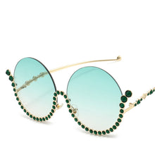 Load image into Gallery viewer, Vintage Round Diamond Sunglasses Women 2023  Women Oval Crystal Retro Glasses Rhinestone Shades Eyewear UV400