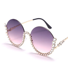 Load image into Gallery viewer, Vintage Round Diamond Sunglasses Women 2023  Women Oval Crystal Retro Glasses Rhinestone Shades Eyewear UV400