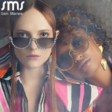 Load image into Gallery viewer, Vintage Round Diamond Sunglasses Women 2023  Women Oval Crystal Retro Glasses Rhinestone Shades Eyewear UV400
