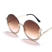 Load image into Gallery viewer, Vintage Round Diamond Sunglasses Women 2023  Women Oval Crystal Retro Glasses Rhinestone Shades Eyewear UV400