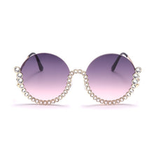 Load image into Gallery viewer, Vintage Round Diamond Sunglasses Women 2023  Women Oval Crystal Retro Glasses Rhinestone Shades Eyewear UV400