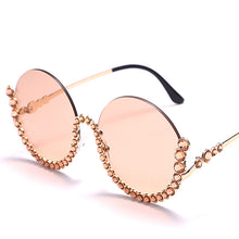 Load image into Gallery viewer, Vintage Round Diamond Sunglasses Women 2023  Women Oval Crystal Retro Glasses Rhinestone Shades Eyewear UV400