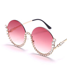 Load image into Gallery viewer, Vintage Round Diamond Sunglasses Women 2023  Women Oval Crystal Retro Glasses Rhinestone Shades Eyewear UV400