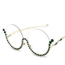 Load image into Gallery viewer, Vintage Round Diamond Sunglasses Women 2023  Women Oval Crystal Retro Glasses Rhinestone Shades Eyewear UV400