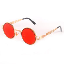 Load image into Gallery viewer, Vintage Round Diamond Sunglasses Women  Brand Steampunk Clear Lens Red Yellow Rhinestone Eyeglasses UV400 Gafas De Sol