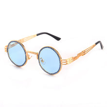 Load image into Gallery viewer, Vintage Round Diamond Sunglasses Women  Brand Steampunk Clear Lens Red Yellow Rhinestone Eyeglasses UV400 Gafas De Sol