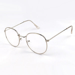 Vintage Round Glasses Clear Lens Gold Round Metal Frame Glasses Optical Men Women Eyeglass Frame Fake Glasses