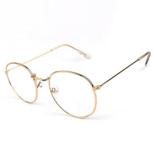 Carica l&#39;immagine nel visualizzatore di Gallery, Vintage Round Glasses Clear Lens Gold Round Metal Frame Glasses Optical Men Women Eyeglass Frame Fake Glasses