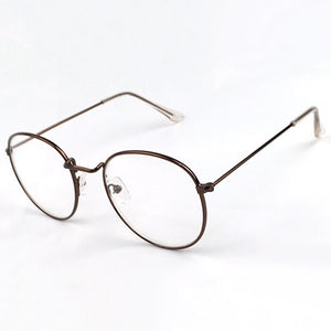 Vintage Round Glasses Clear Lens Gold Round Metal Frame Glasses Optical Men Women Eyeglass Frame Fake Glasses
