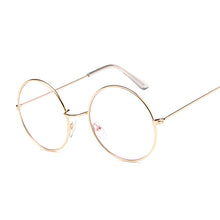 Load image into Gallery viewer, Vintage Round Glasses Clear Lens Gold Round Metal Frame Glasses Optical Men Women Eyeglass Frame Fake Glasses