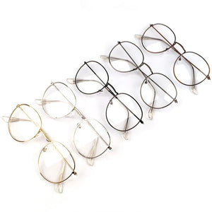 Vintage Round Glasses Clear Lens Gold Round Metal Frame Glasses Optical Men Women Eyeglass Frame Fake Glasses
