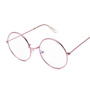 Vintage Round Glasses Clear Lens  Gold Round Metal Frame Glasses Optical Men Women Eyeglass Frame Fake Glasses