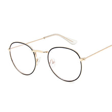 Load image into Gallery viewer, Vintage Round Glasses Clear Lens Gold Round Metal Frame Glasses Optical Men Women Eyeglass Frame Fake Glasses
