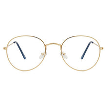 Load image into Gallery viewer, Vintage Round Glasses Clear Lens Gold Round Metal Frame Glasses Optical Men Women Eyeglass Frame Fake Glasses