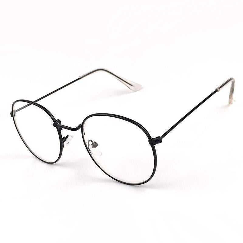 Vintage Round Glasses Clear Lens Gold Round Metal Frame Glasses Optical Men Women Eyeglass Frame Fake Glasses