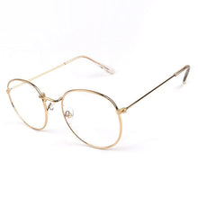 Carica l&#39;immagine nel visualizzatore di Gallery, Vintage Round Glasses Clear Lens Gold Round Metal Frame Glasses Optical Men Women Eyeglass Frame Fake Glasses